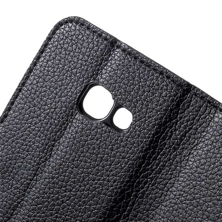 Litchi Grain Leather Wallet Phone Stand Case for Samsung Galaxy A3 (2017) - Black-6