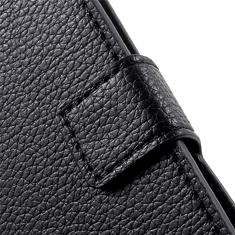 Litchi Grain Leather Wallet Phone Stand Case for Samsung Galaxy A3 (2017) - Black-7
