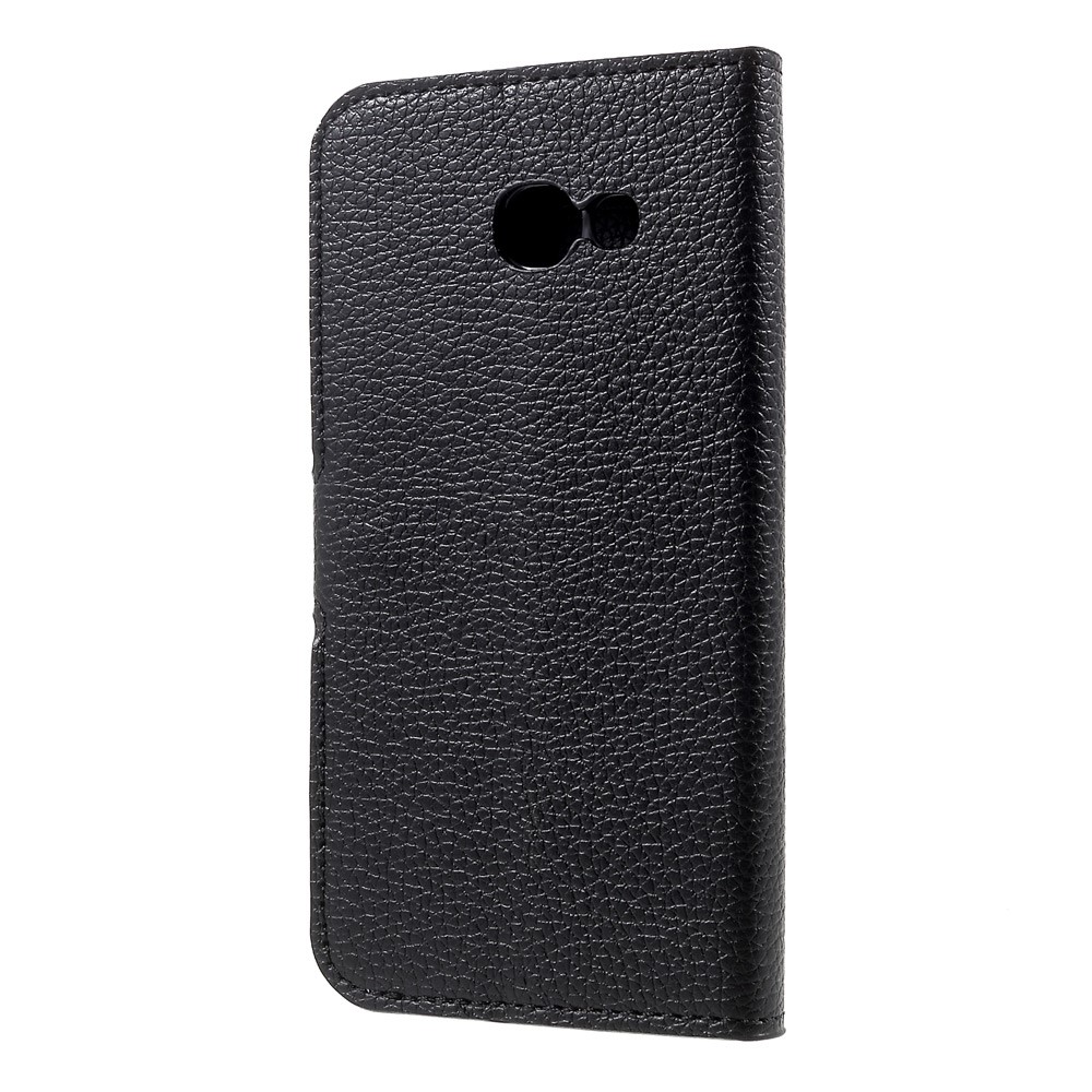 Porta Flip Suporte Caixa De Telefone De Couro Magnético Para Samsung Galaxy A5 (2017) Textura Litchi - Preto-2