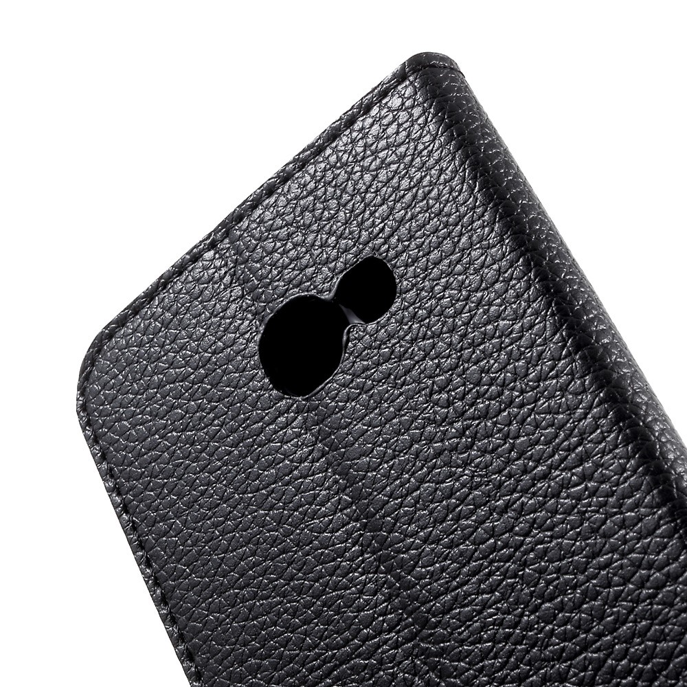 Flip Stand Magnetic Leather Willet Case Para Samsung Galaxy A5 (2017) Litchi Textura - Negro