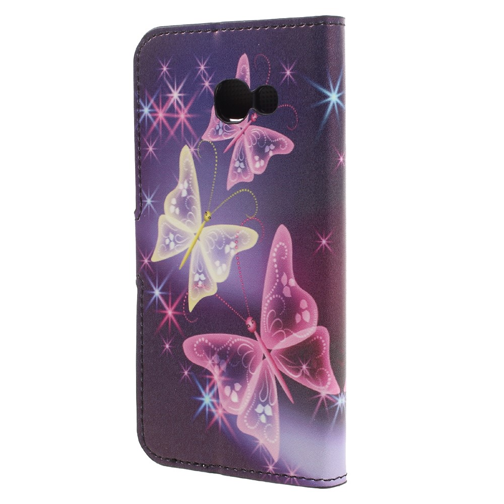 Cubierta De Soporte De Cuero Estampado Para Samsung Galaxy A5 (2017) - Mariposas Brillantes