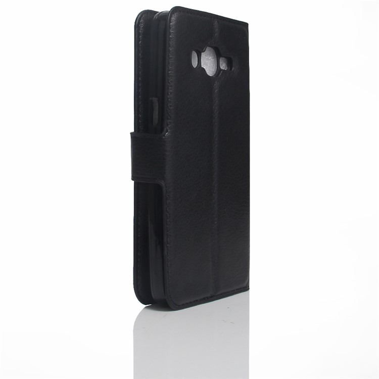 Bolsa de couro sintético de couro Litchi para Samsung Galaxy J2 Prime - negro-3