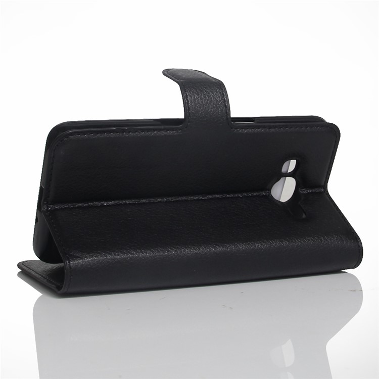 Bolsa de couro sintético de couro Litchi para Samsung Galaxy J2 Prime - negro-4