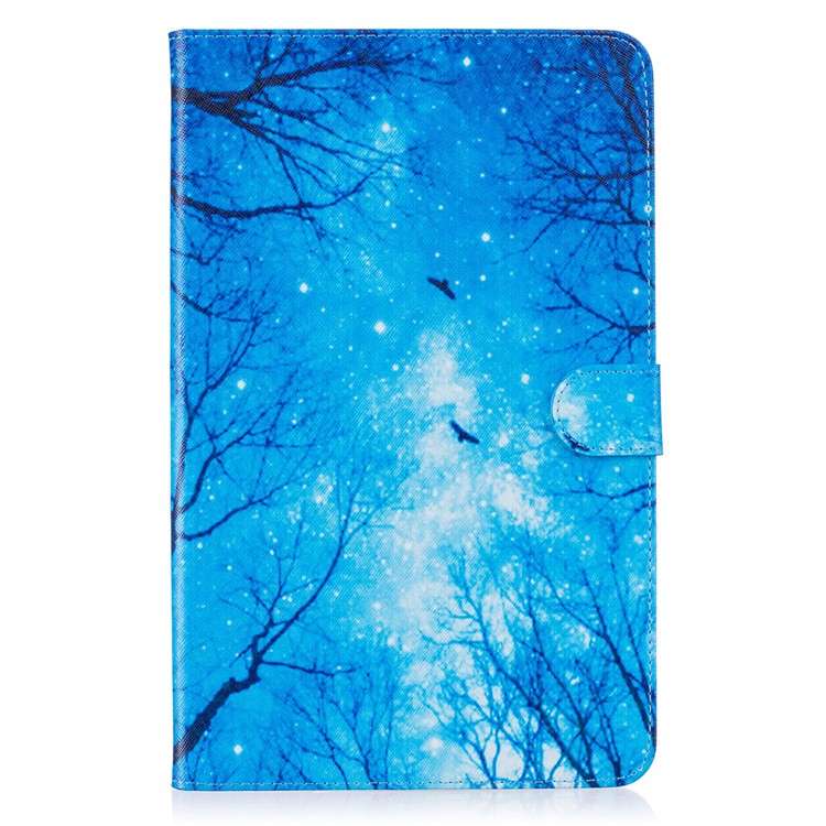 

For Samsung Galaxy Tab A 10.1 (2016) T580 T585 Tablet Accessory Patterned Leather Wallet Case - Trees and Birds, Galaxy Tab A 10.1 (2016)