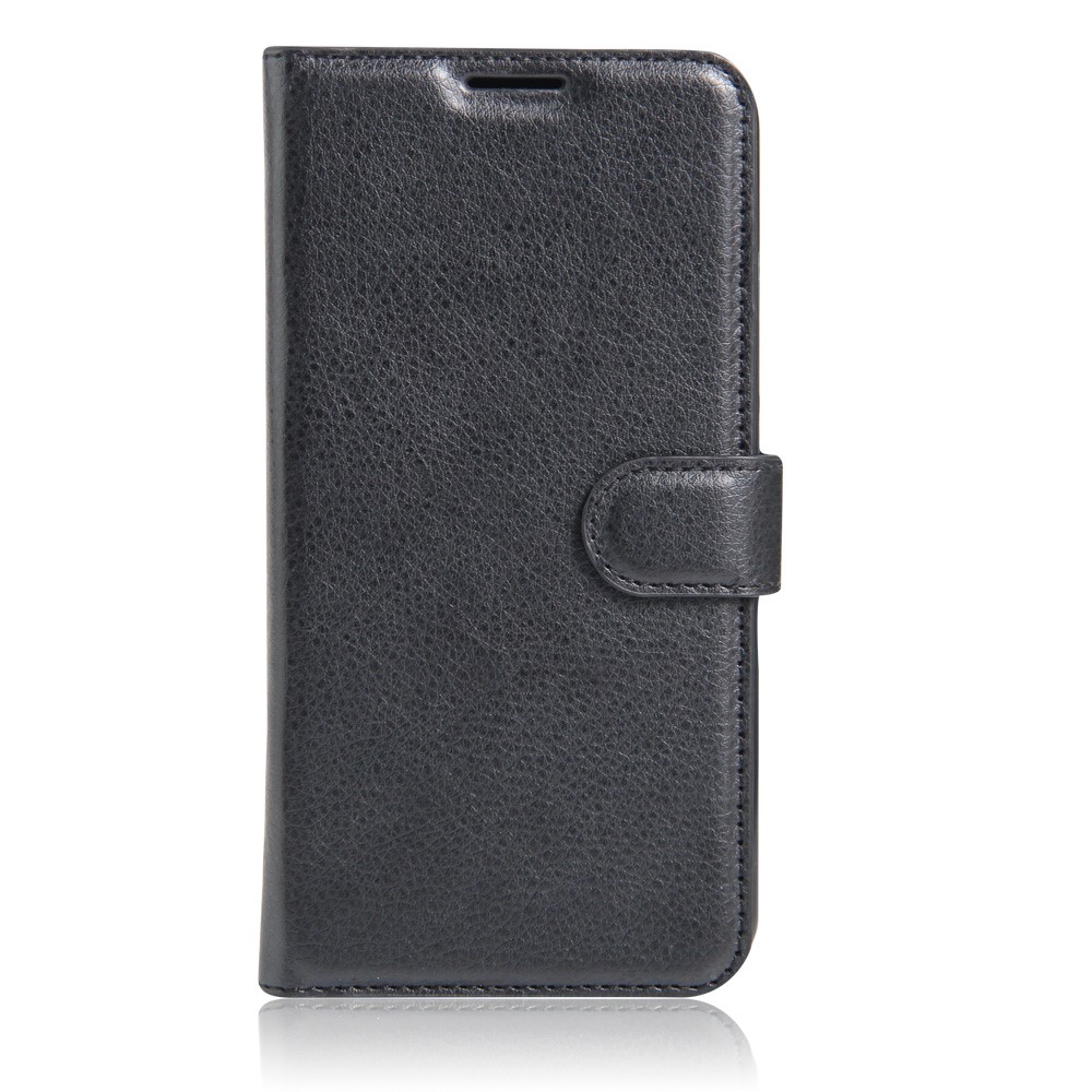 For Samsung Galaxy A3 (2017) Wallet Stand Leather Mobile Case Litchi Grain - Black-2