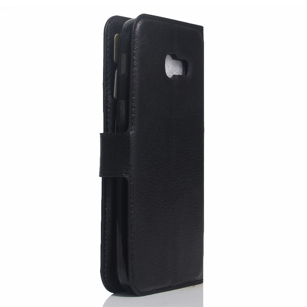 For Samsung Galaxy A3 (2017) Wallet Stand Leather Mobile Case Litchi Grain - Black-3