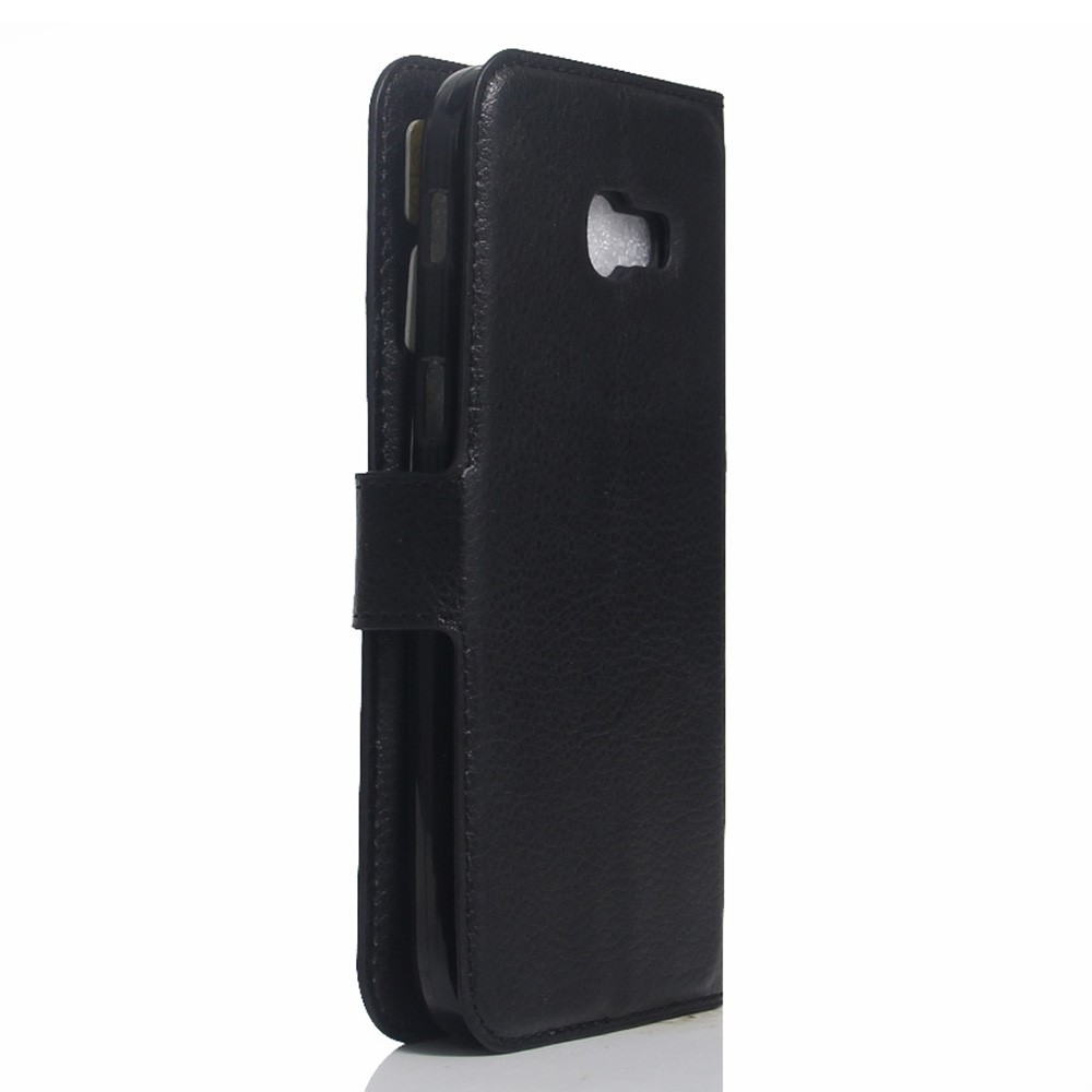 Litchi Grain Wallet Stand Leder Schutzhülle Für Samsung Galaxy A3 (2017) - Schwarz