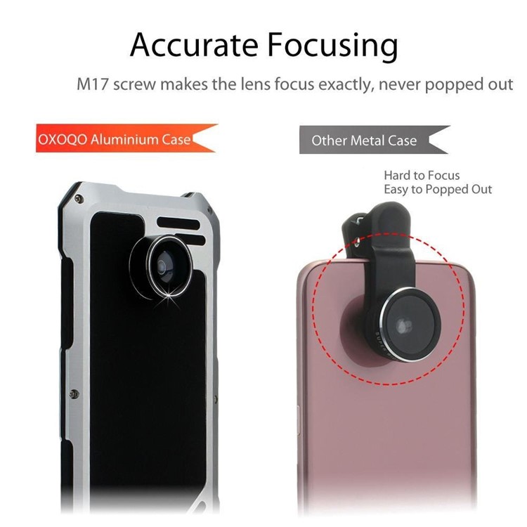 VIKING for Samsung Galaxy S7 edge G935 Shockproof Aluminum Case with 3 in 1 Camera Lens Kit - Silver-2