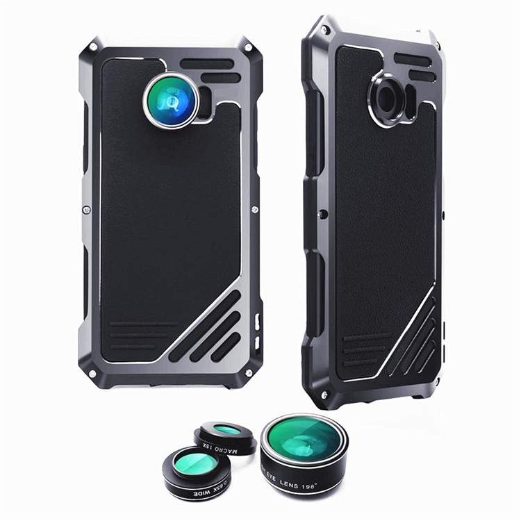 VIKING for Samsung Galaxy S7 edge G935 Shockproof Aluminum Case with 3 in 1 Camera Lens Kit - Silver-7