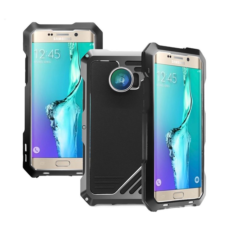 VIKING for Samsung Galaxy S7 edge G935 Shockproof Aluminum Case with 3 in 1 Camera Lens Kit - Silver-8