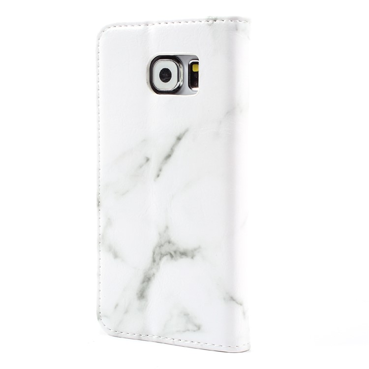 Marmor Textur Leder Brieftasche Telefonabdeckung für Samsung Galaxy S6 G920 - grau-2
