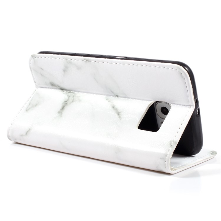 Marmor Textur Leder Brieftasche Telefonabdeckung für Samsung Galaxy S6 G920 - grau-5