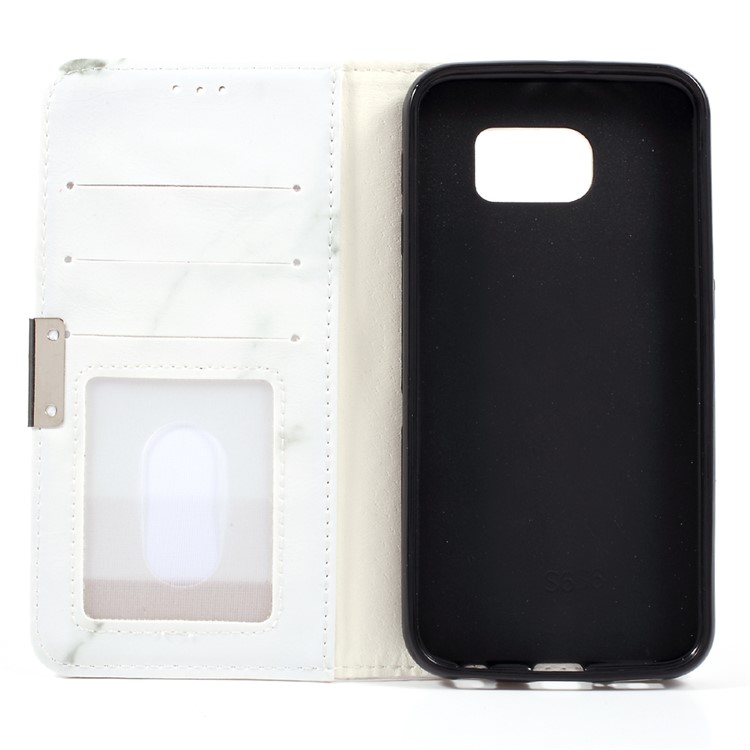 Marmor Textur Leder Brieftasche Telefonabdeckung für Samsung Galaxy S6 G920 - grau-7