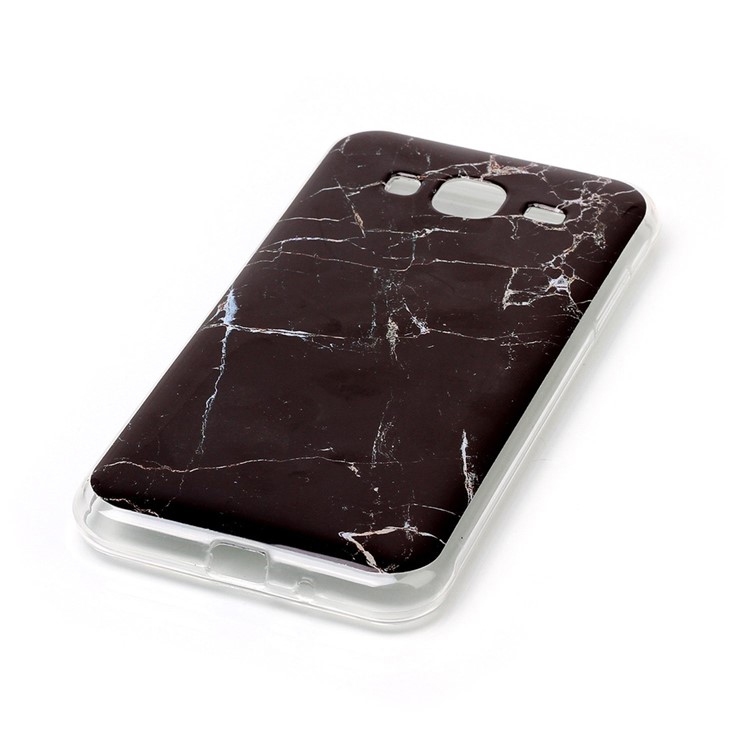 Marbre Motif IMD Gel TPU Cas Pour Samsung Galaxy J3 (2016) J310 / J3 - Noir-3