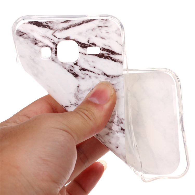 IMD Marble Pattern Gel TPU Tampa móvel para Samsung Galaxy J3(2016) J310 / J3 - cinza-5