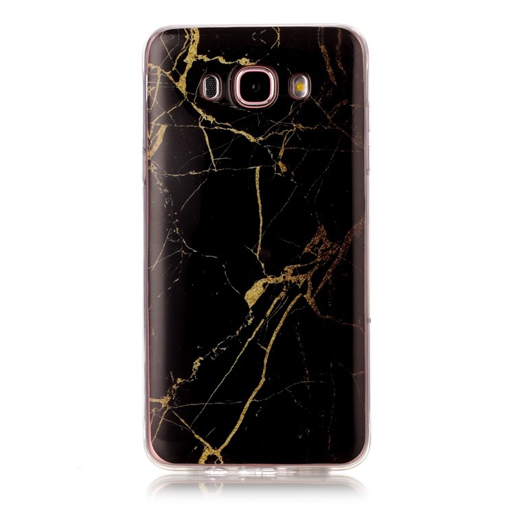 

Marble Pattern IMD TPU Case for Samsung Galaxy J7 (2016) J710 - Black / Gold