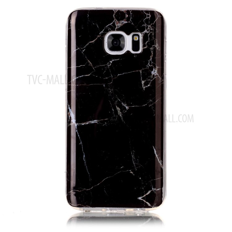 IMD Marmormuster Soft TPU Telefon Hülle Für Samsung Galaxy S7 G930 - Schwarz-2