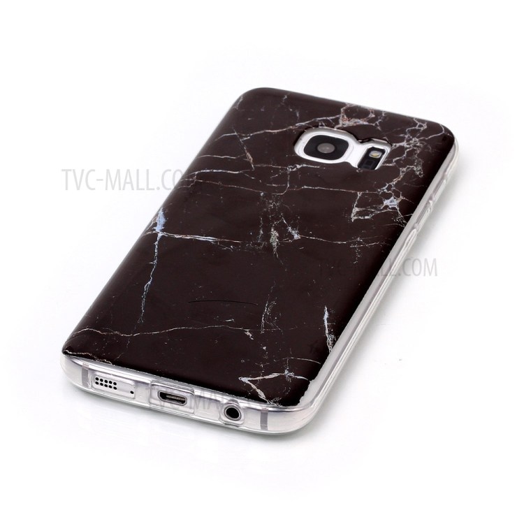 Weicher TPU Telefonkasten Des IMD-Marmormusters Für Samsung-Galaxie S7 G930 - Schwarz-4