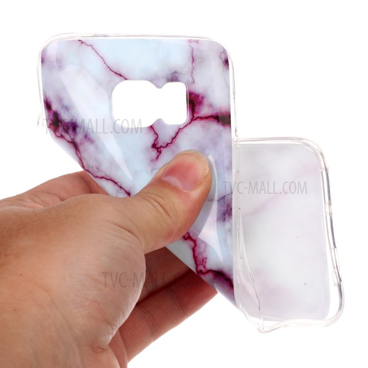 Marble Pattern IMD TPU Case Shell Cover for Samsung Galaxy S7 G930 - Purple-6