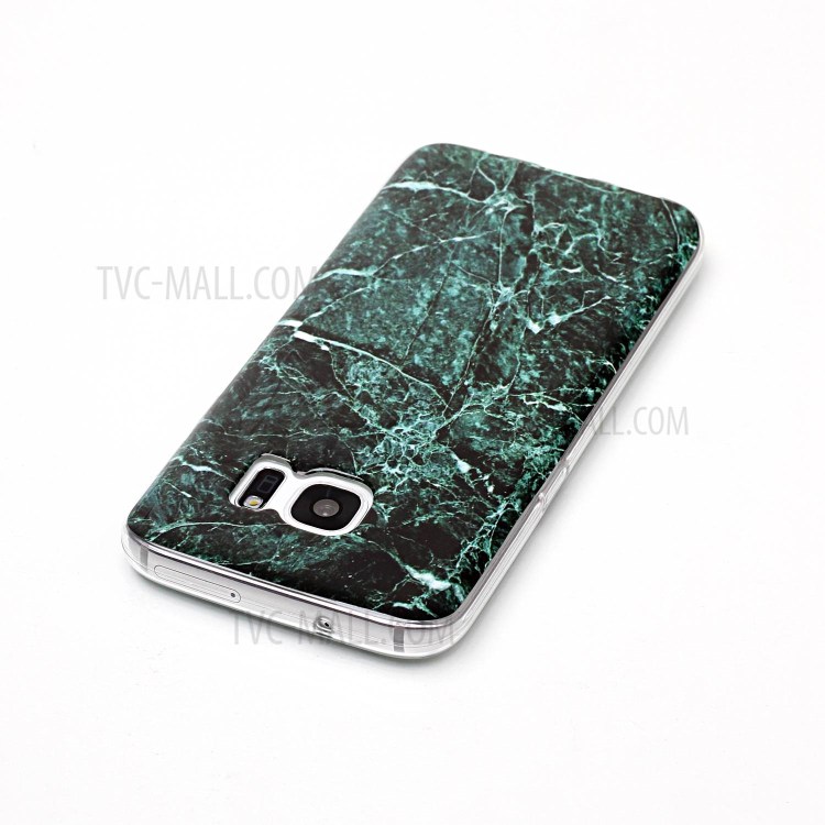 Marble Pattern IMD TPU Jelly Case for Samsung Galaxy S7 SM-G930 - Blackish Green-5