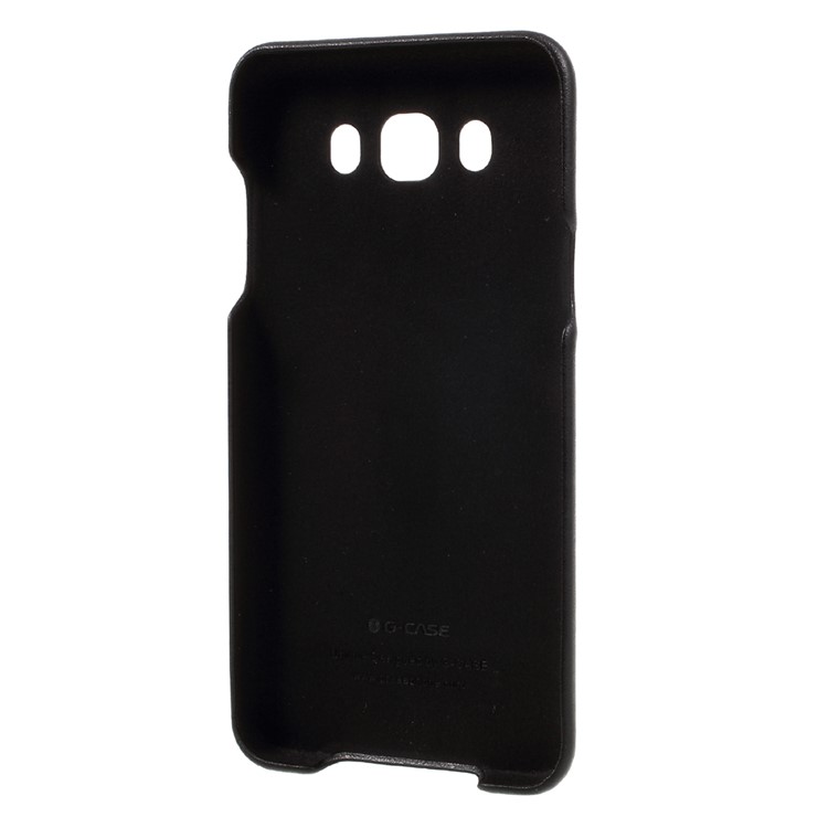 G-CASE Ostrich Texture Leather Coated Hard Phone Case with Card Slot for Samsung Galaxy J7 (2016) - Black-7
