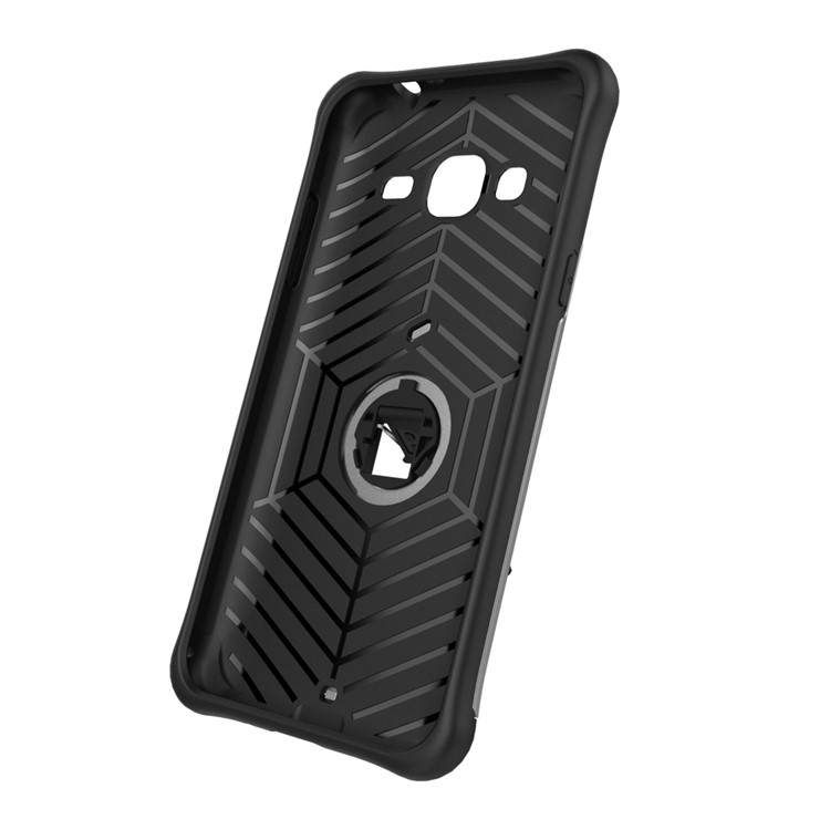 Armor PC + TPU Hybrid Case with Kickstand for Samsung Galaxy J3 - Silver-11
