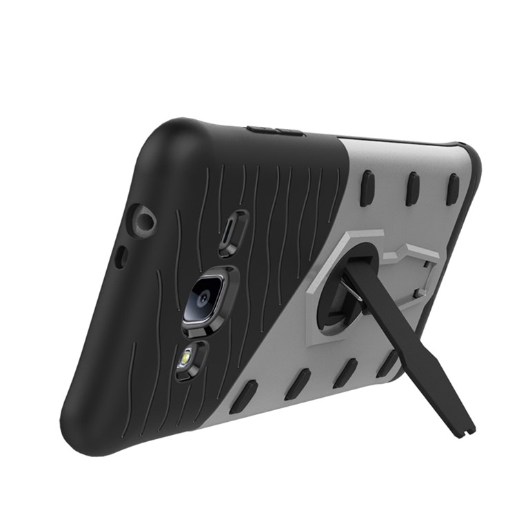 Armor PC + TPU Hybrid Case with Kickstand for Samsung Galaxy J3 - Silver-7