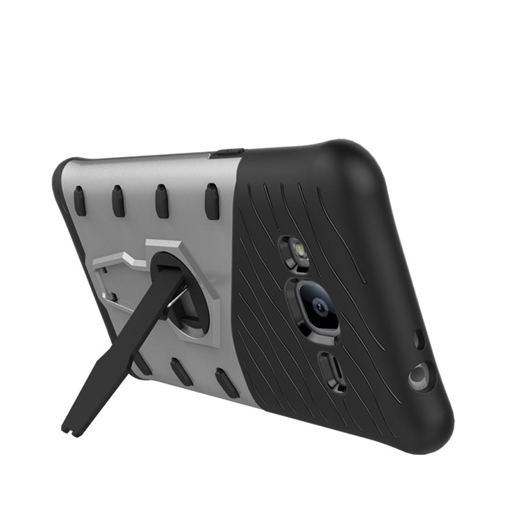 Armor PC + TPU Hybrid Case with Kickstand for Samsung Galaxy J3 - Silver-9
