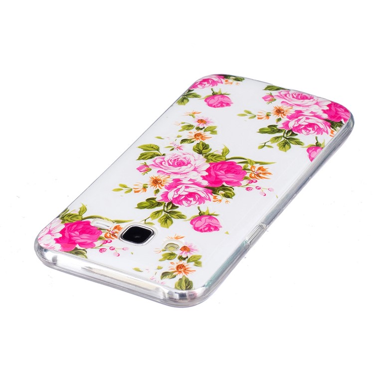 Luminous IMD TPU TPU Mobile Phone Shell for Samsung Galaxy J7 SM-J700F - Blooming Peonies-4