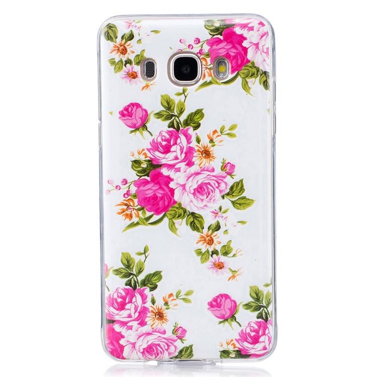 Luminous IMD Soft TPU Back Shield Casing for Samsung Galaxy J7 (2016) - Blooming Flowers-3