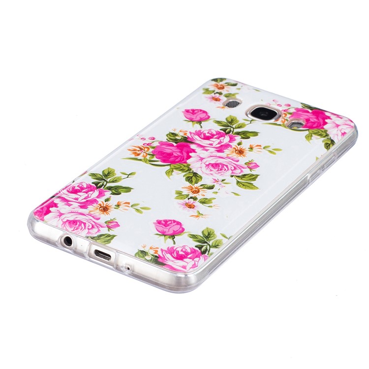 Luminous IMD Soft TPU Back Shield Casing for Samsung Galaxy J7 (2016) - Blooming Flowers-4