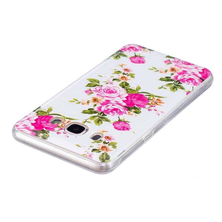 Luminous IMD Soft TPU Back Shield Casing for Samsung Galaxy J7 (2016) - Blooming Flowers-5