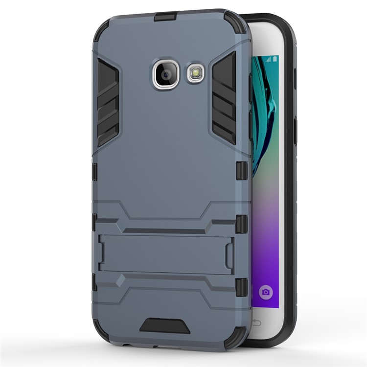 Solid PC + TPU Hybrid Cover with Kickstand for Samsung Galaxy A3 (2017) - Dark Blue-1