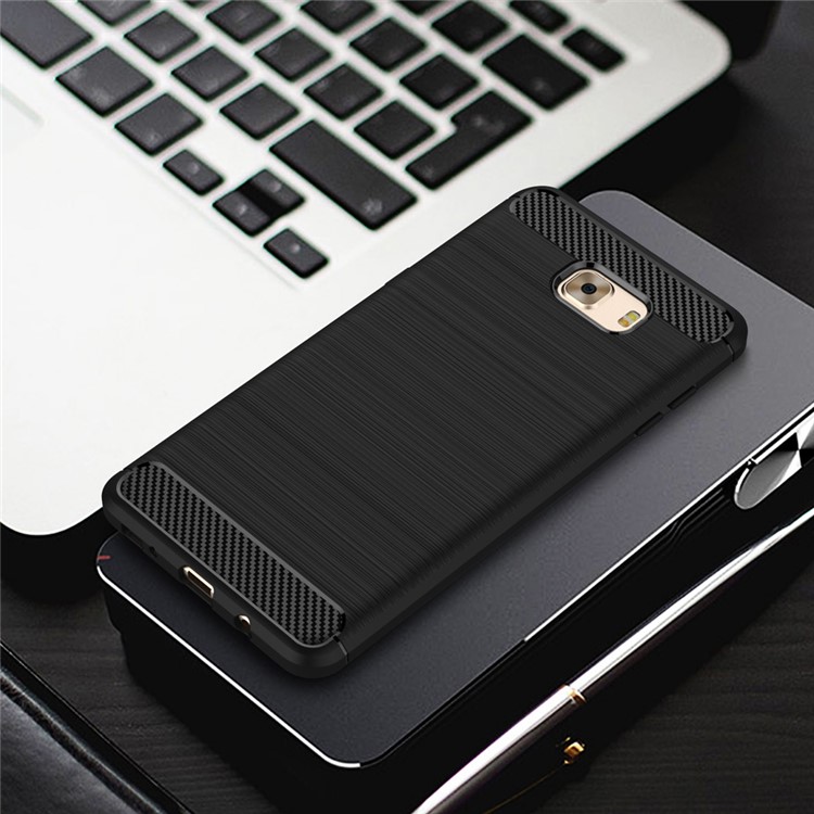 Carbon Fibre Brushed TPU Case for Samsung Galaxy C9 Pro - Black-10