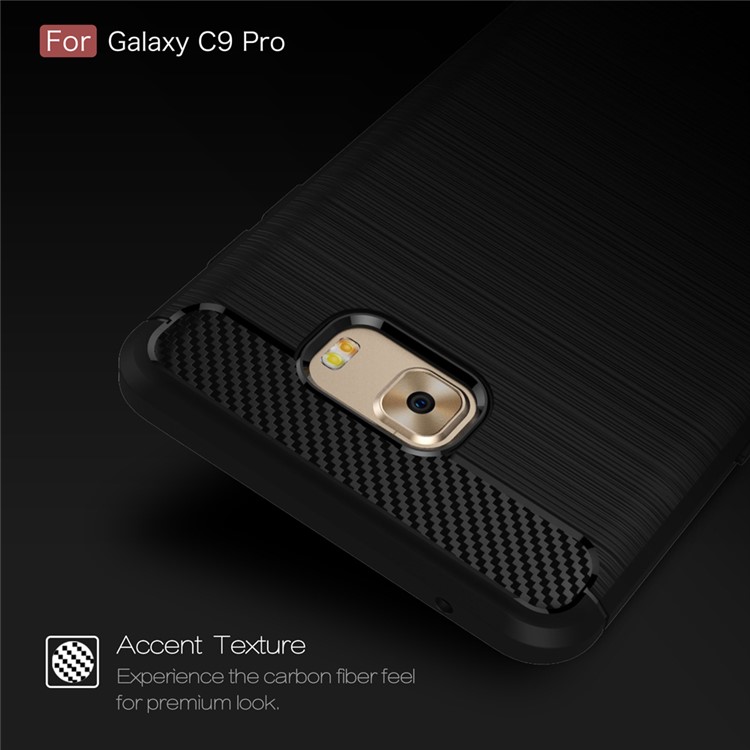 Carbon Fibre Brushed TPU Case for Samsung Galaxy C9 Pro - Black-5