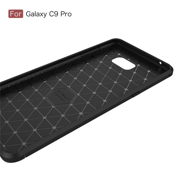 Carbon Fibre Brushed TPU Case for Samsung Galaxy C9 Pro - Black-6