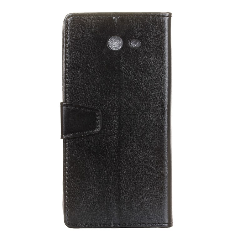 Crazy Horse Wallet Leather Stand Case for Samsung Galaxy J3 Prime - Black-2