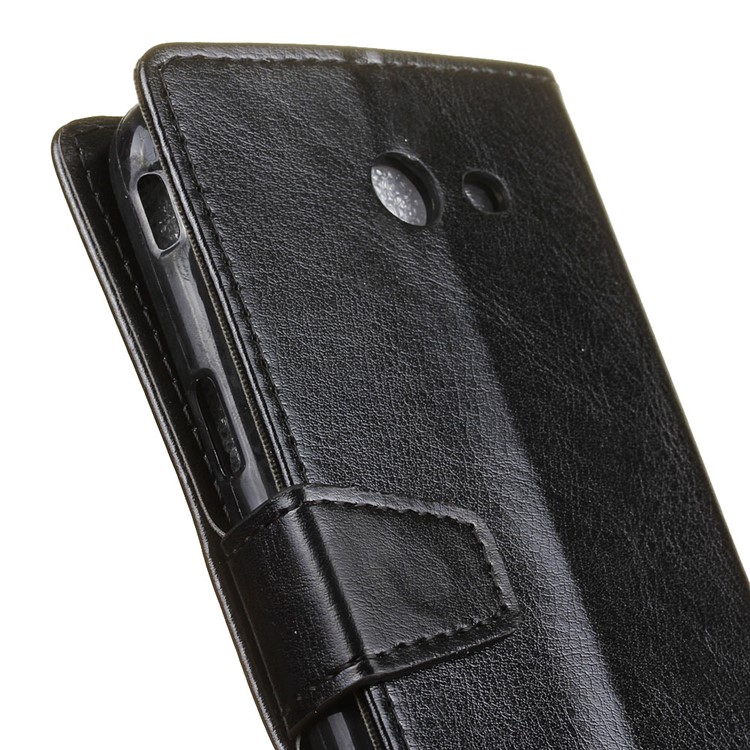Crazy Horse Wallet Leather Stand Case for Samsung Galaxy J3 Prime - Black-6