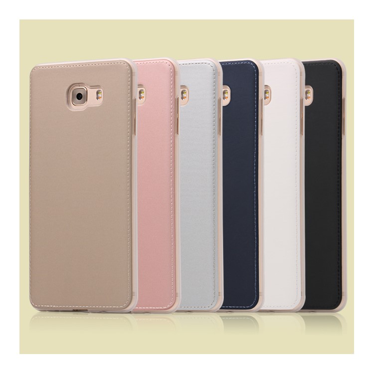 PU Leather Coated TPU Phone Case for Samsung Galaxy C9 Pro - Black-2