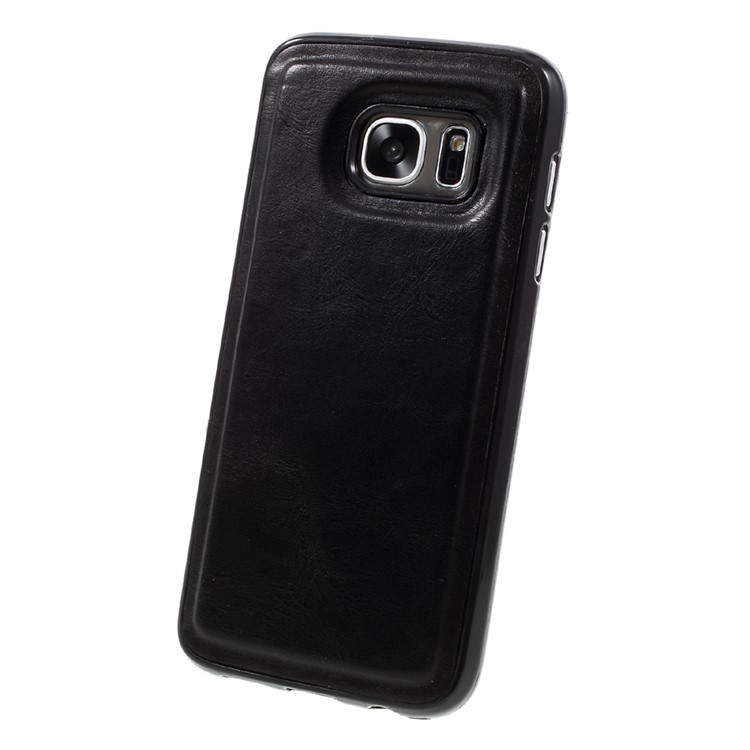 2-in-1 Split Leather Magnetic Wallet Phone Case for Samsung Galaxy S7 G930 - Black-13