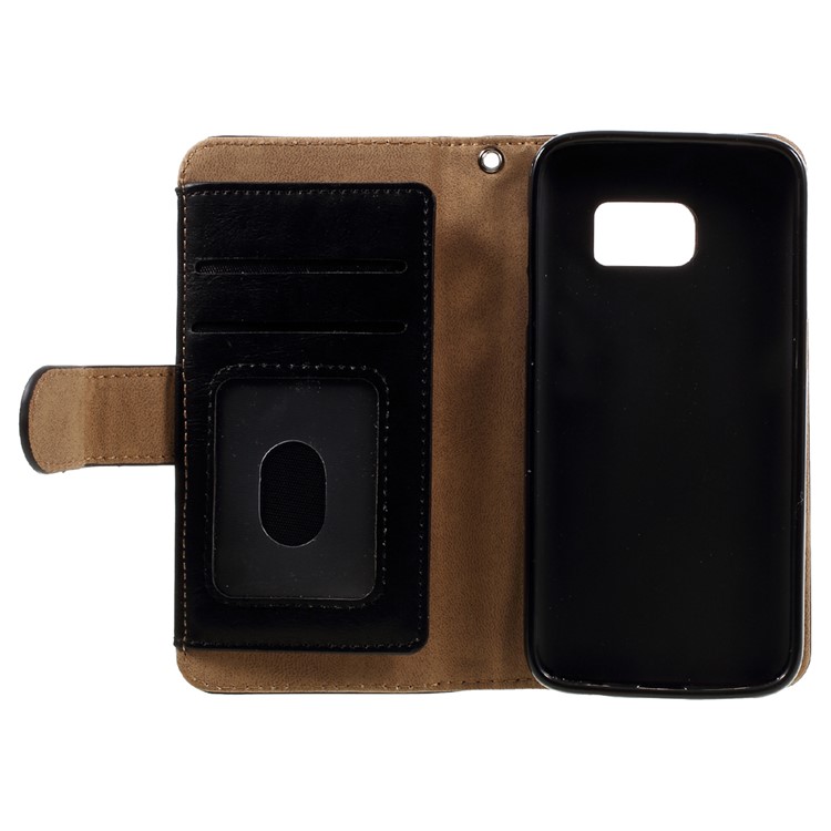2-in-1 Split Leather Magnetic Wallet Phone Case for Samsung Galaxy S7 G930 - Black-15