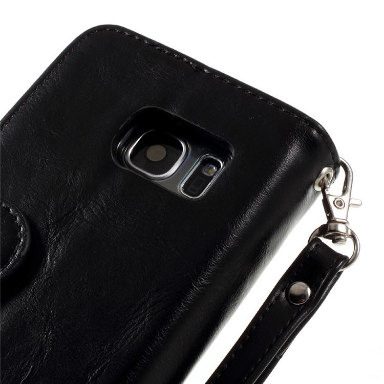 2-in-1 Split Leather Magnetic Wallet Phone Case for Samsung Galaxy S7 G930 - Black-9