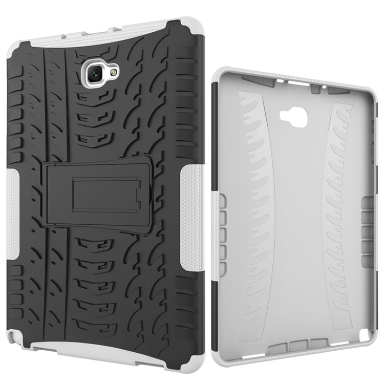 For Samsung Galaxy Tab A 10.1 (2016) with S Pen P580 / P585 Cool Tyre Pattern Hybrid Cell Phone Case - White-1