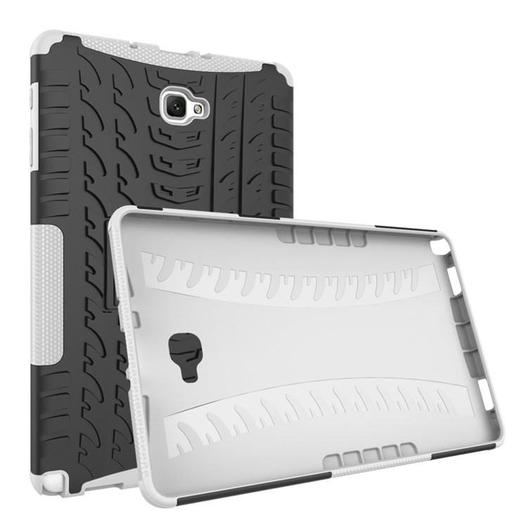 For Samsung Galaxy Tab A 10.1 (2016) with S Pen P580 / P585 Cool Tyre Pattern Hybrid Cell Phone Case - White-2