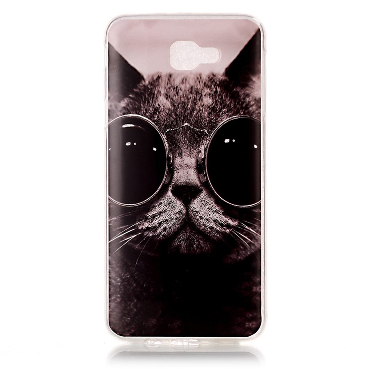 Pattern Printing IMD TPU Case for Samsung Galaxy J5 Prime/On5 2016 - Adorable Cat Wearing Glasses-1