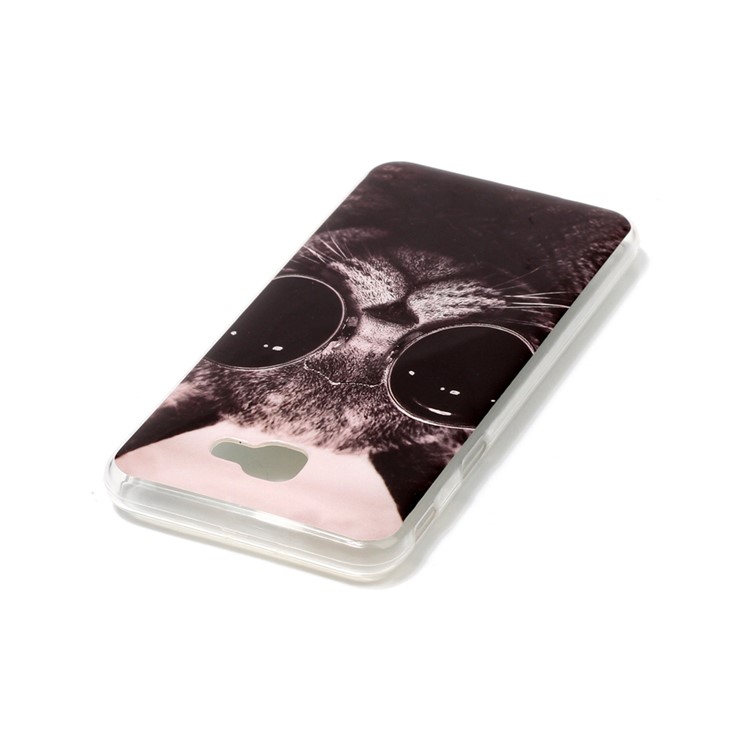 Pattern Printing IMD TPU Case for Samsung Galaxy J5 Prime/On5 2016 - Adorable Cat Wearing Glasses-3