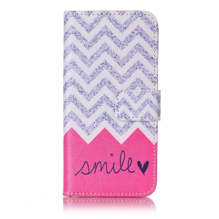 Patterned Leather Wallet Mobile Case for Samsung Galaxy A3 (2017) - Glittery Chevron Stripes-1