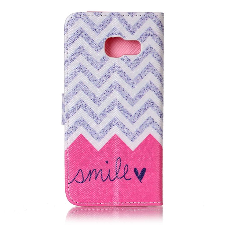 Patterned Leather Wallet Mobile Case for Samsung Galaxy A3 (2017) - Glittery Chevron Stripes-2