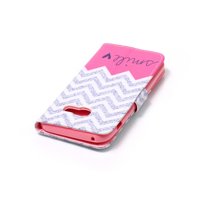 Patterned Leather Wallet Mobile Case for Samsung Galaxy A3 (2017) - Glittery Chevron Stripes-4