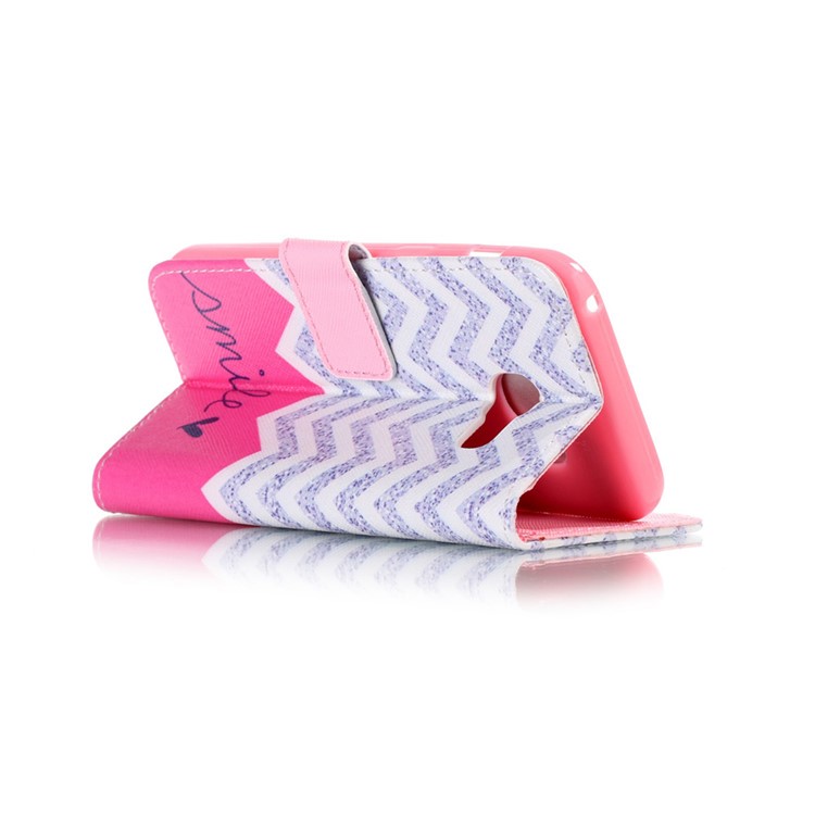Patterned Leather Wallet Mobile Case for Samsung Galaxy A3 (2017) - Glittery Chevron Stripes-5